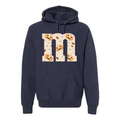 Funny Letter M Groups Halloween Team Costume Premium Hoodie