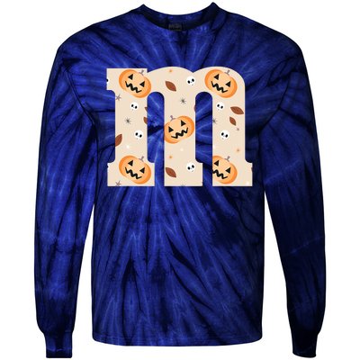 Funny Letter M Groups Halloween Team Costume Tie-Dye Long Sleeve Shirt