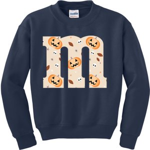 Funny Letter M Groups Halloween Team Costume Kids Sweatshirt