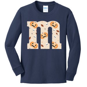 Funny Letter M Groups Halloween Team Costume Kids Long Sleeve Shirt