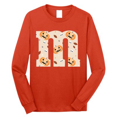 Funny Letter M Groups Halloween Team Costume Long Sleeve Shirt