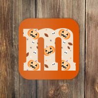 Funny Letter M Groups Halloween Team Costume Coaster