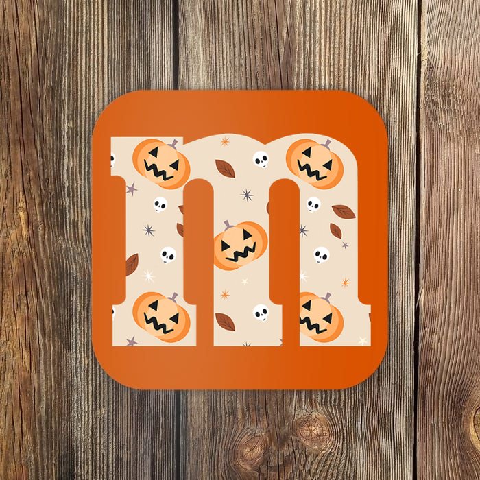 Funny Letter M Groups Halloween Team Costume Coaster