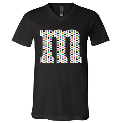 Funny Letter M Groups Halloween Team Costume Funny Design V-Neck T-Shirt