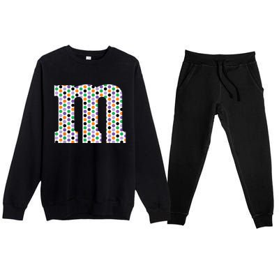 Funny Letter M Groups Halloween Team Costume Funny Design Premium Crewneck Sweatsuit Set