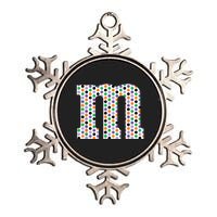 Funny Letter M Groups Halloween Team Costume Funny Design Metallic Star Ornament