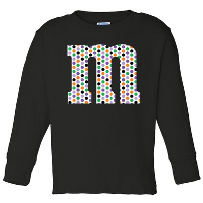 Funny Letter M Groups Halloween Team Costume Funny Design Toddler Long Sleeve Shirt