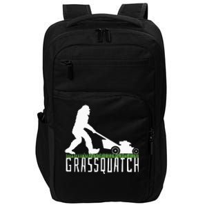 Funny Lawn Mowing Grassquatch Bigfoot Lawn Mower Impact Tech Backpack