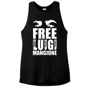 Free Luigi Mangione Deny Defend Depose Ladies PosiCharge Tri-Blend Wicking Tank