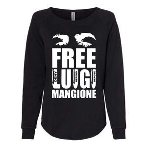 Free Luigi Mangione Deny Defend Depose Womens California Wash Sweatshirt