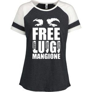 Free Luigi Mangione Deny Defend Depose Enza Ladies Jersey Colorblock Tee