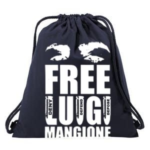 Free Luigi Mangione Deny Defend Depose Drawstring Bag