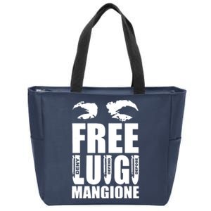 Free Luigi Mangione Deny Defend Depose Zip Tote Bag