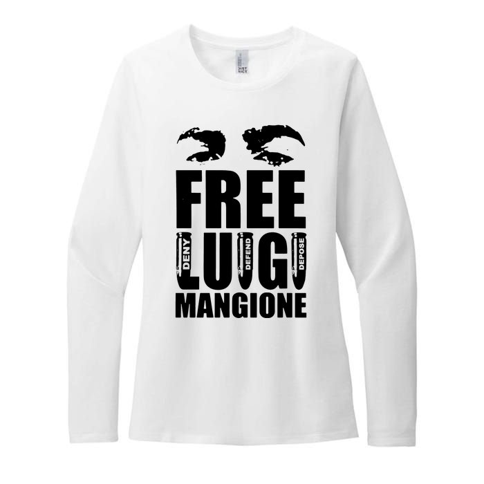 Free Luigi Mangione Deny Defend Depose Womens CVC Long Sleeve Shirt