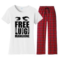 Free Luigi Mangione Deny Defend Depose Women's Flannel Pajama Set