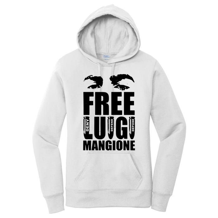 Free Luigi Mangione Deny Defend Depose Women's Pullover Hoodie