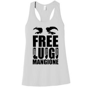 Free Luigi Mangione Deny Defend Depose Women's Racerback Tank