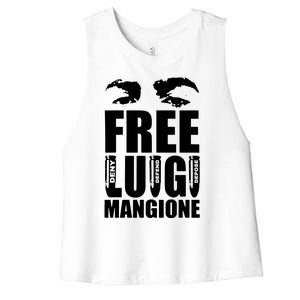 Free Luigi Mangione Deny Defend Depose Women's Racerback Cropped Tank