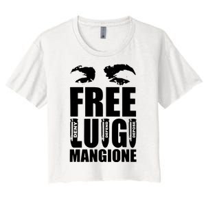 Free Luigi Mangione Deny Defend Depose Women's Crop Top Tee