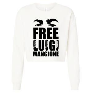 Free Luigi Mangione Deny Defend Depose Cropped Pullover Crew