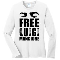 Free Luigi Mangione Deny Defend Depose Ladies Long Sleeve Shirt