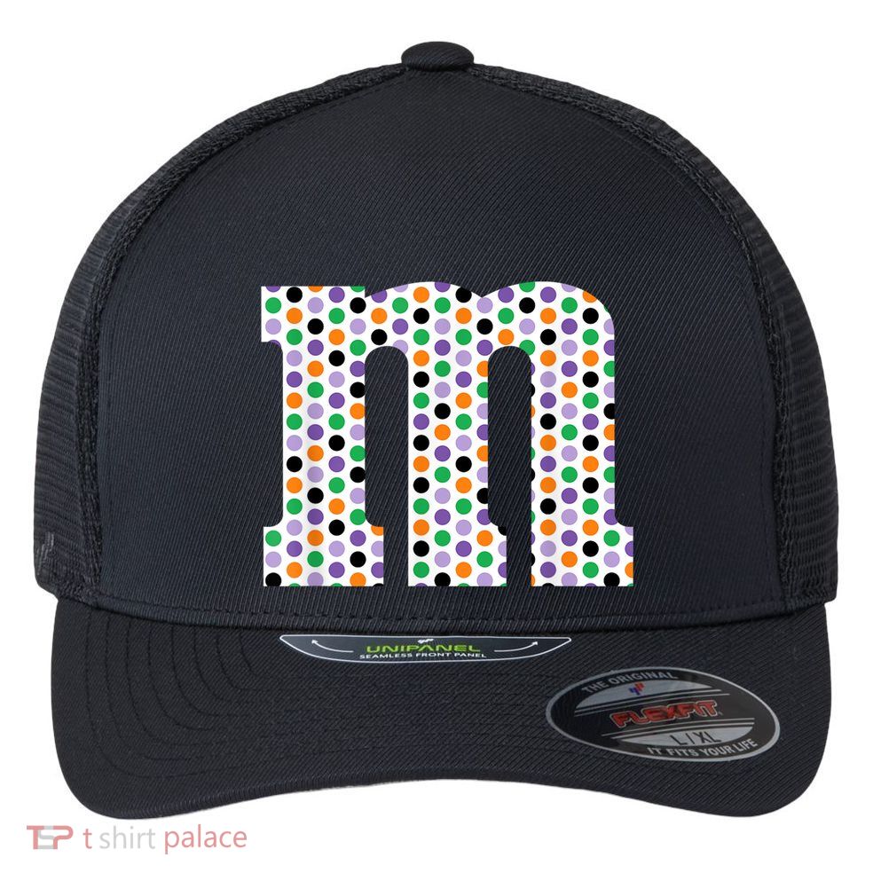 Funny Letter M Groups Halloween Team Costume Flexfit Unipanel Trucker Cap