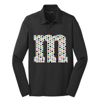 Funny Letter M Groups Halloween Team Costume Silk Touch Performance Long Sleeve Polo