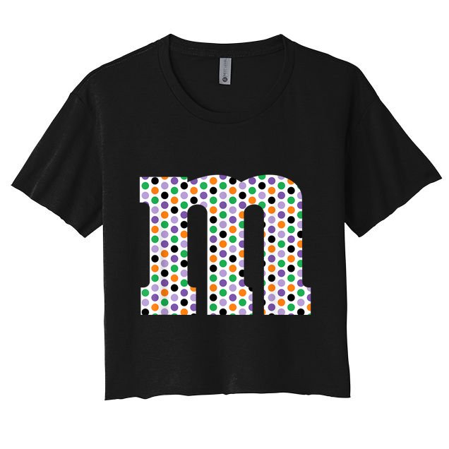 Funny Letter M Groups Halloween Team Costume Crop Top