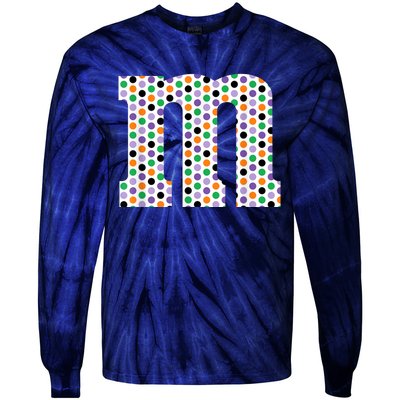 Funny Letter M Groups Halloween Team Costume Tie-Dye Long Sleeve Shirt