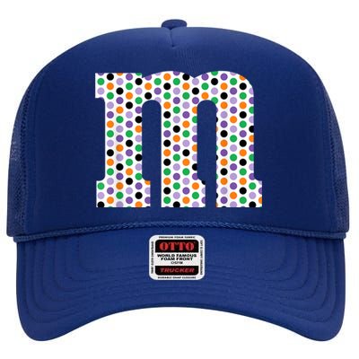 Funny Letter M Groups Halloween Team Costume High Crown Mesh Back Trucker Hat