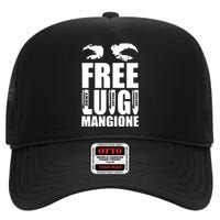 Free Luigi Mangione Deny Defend Depose High Crown Mesh Back Trucker Hat