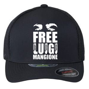 Free Luigi Mangione Deny Defend Depose Flexfit Unipanel Trucker Cap