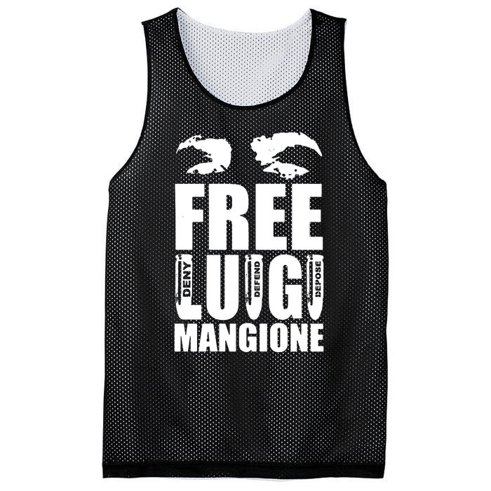 Free Luigi Mangione Deny Defend Depose Mesh Reversible Basketball Jersey Tank