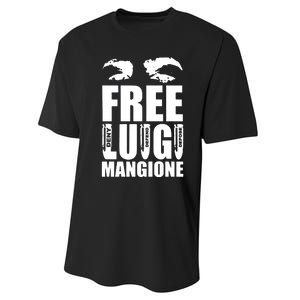 Free Luigi Mangione Deny Defend Depose Performance Sprint T-Shirt