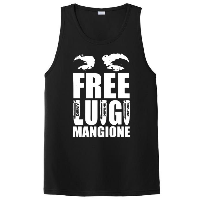 Free Luigi Mangione Deny Defend Depose PosiCharge Competitor Tank