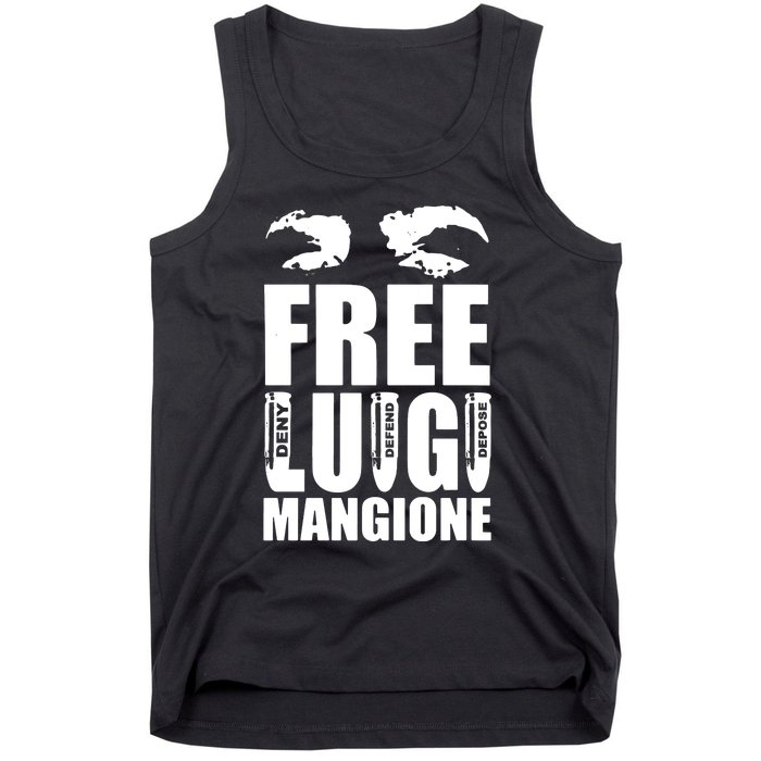 Free Luigi Mangione Deny Defend Depose Tank Top