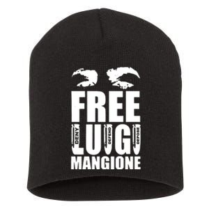 Free Luigi Mangione Deny Defend Depose Short Acrylic Beanie