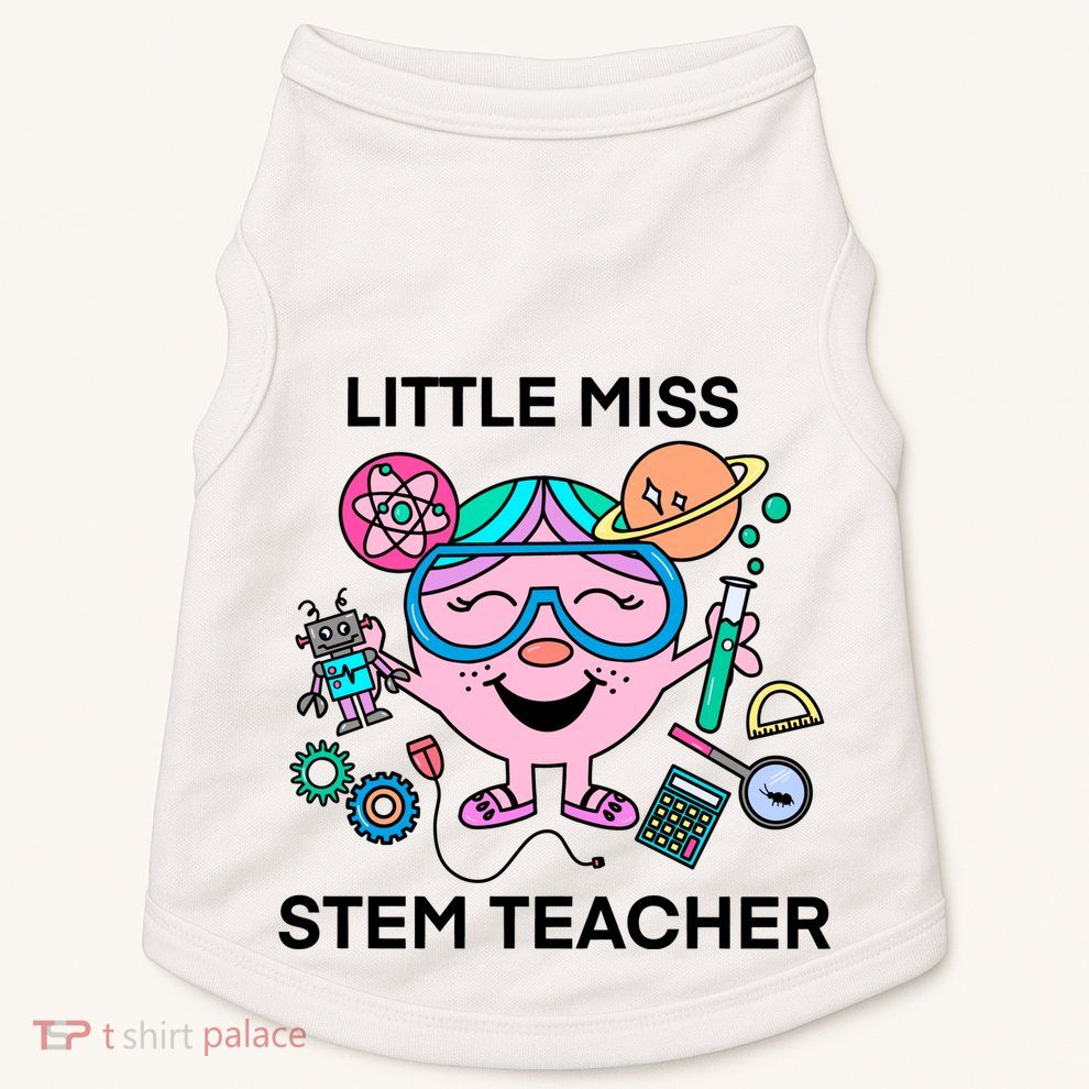 Funny Little Miss Stem Teacher Doggie Tank
