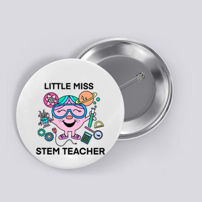 Funny Little Miss Stem Teacher Button