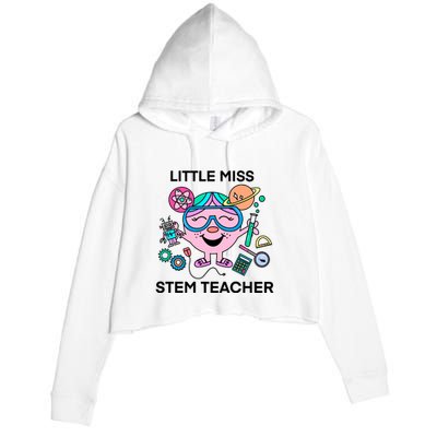 Funny Little Miss Stem Teacher Crop Fleece Hoodie