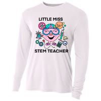 Funny Little Miss Stem Teacher Cooling Performance Long Sleeve Crew