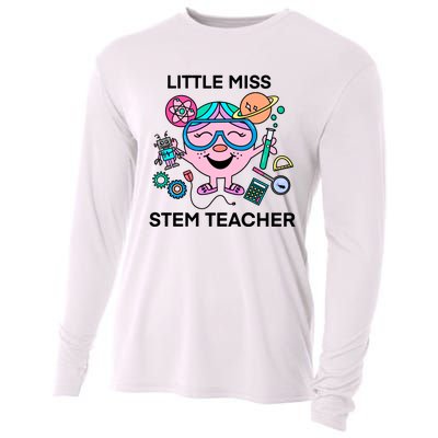 Funny Little Miss Stem Teacher Cooling Performance Long Sleeve Crew