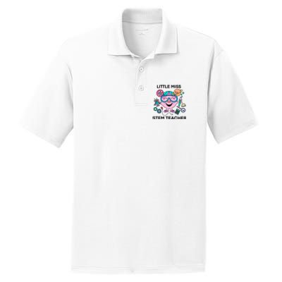 Funny Little Miss Stem Teacher PosiCharge RacerMesh Polo