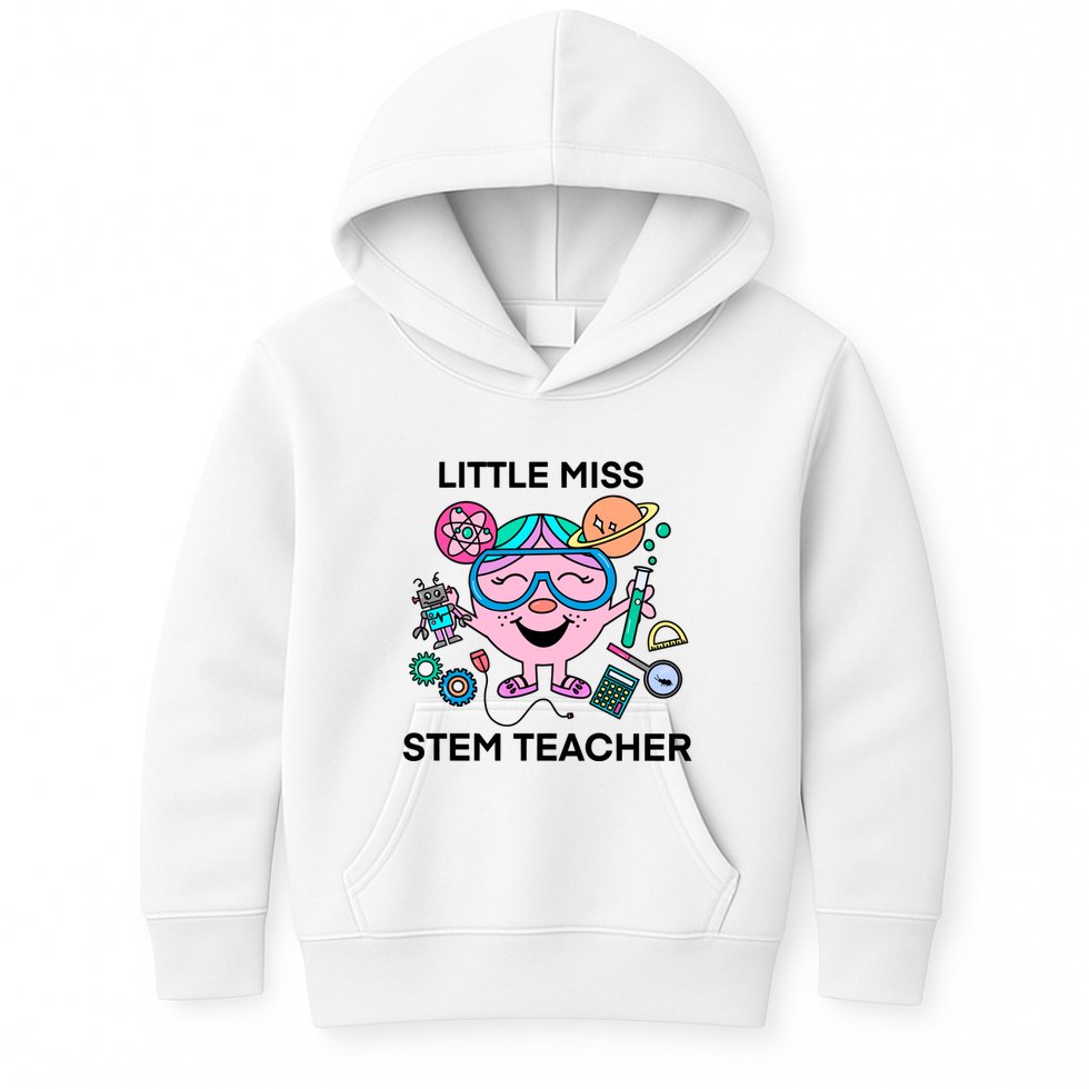 Funny Little Miss Stem Teacher Kids Hoodie