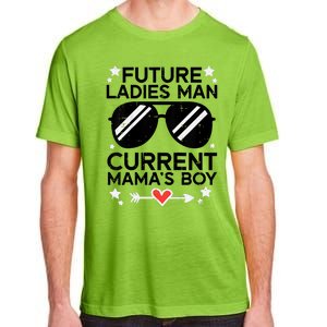 Future Ladies Man Current Mamas Boy Funny Valentines Day Adult ChromaSoft Performance T-Shirt