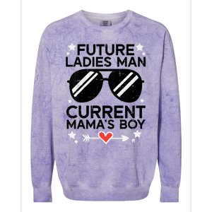 Future Ladies Man Current Mamas Boy Funny Valentines Day Colorblast Crewneck Sweatshirt