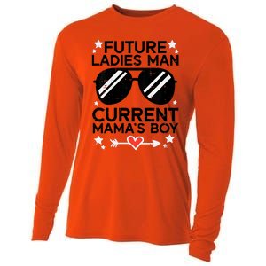 Future Ladies Man Current Mamas Boy Funny Valentines Day Cooling Performance Long Sleeve Crew