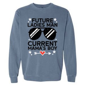 Future Ladies Man Current Mamas Boy Funny Valentines Day Garment-Dyed Sweatshirt