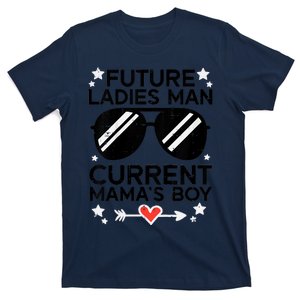 Future Ladies Man Current Mamas Boy Funny Valentines Day T-Shirt