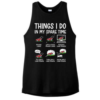 Funny Lawn Mower Clothes Gifts For Landscapers Gardener Ladies PosiCharge Tri-Blend Wicking Tank